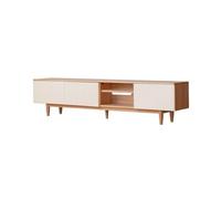 ZGEG TV Cabinet 200CM White Solid Wood Storage Cabinet, Rustic-Modern Entertainment Center, Suitable for Home Decor, Living Rooms & Hotels Television Stand