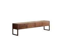 ZGEG TV Cabinet 200x40x50cm Walnut Country Entertainment Center, Simple Solid Wood Floor Storage Table, Living Room Home Storage Cabinet Television Stand