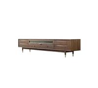 ZGEG TV Cabinet Walnut Country Entertainment Center, Solid Wood Modern Home Storage Table, Simple Living Room Floor Storage Cabinet Television Stand(200x40x50cm)