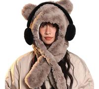 Zgehnao Bear Ear Hat,Lovely Bear Ear Hat Soft Comfortable Hat Outdoor Sport Hat Stylish Pullover Hat for Outdoor Warmth Gray