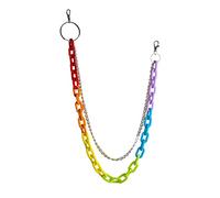 Zgehnao Pants Chain,Rainbow Acrylic Wallet Chains Black Jean Rock Punk Keychain Pants Belt Chain Jean Chains for Men for Key Metal Wallet