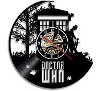 zgfeng Classic doctor who wall clock modern design 3D decoration hanging vintage vinyl record clock wall clock home decoration 12 inches-Without LED