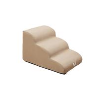 ZGFHLI Dog Stair Car 3 Steps,Waterproof Dog Stair for Small Dogs,Washable Cover with Zipper,Non-Slip Sponge Dog Ramp,Portable Cat Stair,Pet Stair 35Cm High,Beige
