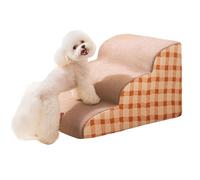 ZGFHLI Dog stairs 3 steps,dog stairs car 3 stages,Portable Cat Stairs,Waterproof Cat Stairs for Small Cats,Washable Cover with Zipper,Pet Stairs 35Cm High,Brown