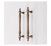 ZGFHNY 10 Pack Brushed Brass Cabinet Pulls, 6.3 Inch(160mm) Hole Centers Antiques Cabinet Handles for Kitchen Cupboard Bathroom Dresser Drawer Bedroom Wardrobe(3.8 inch/96 mm Hole Centers)