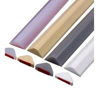 ZGFHNY Silicone Water Retaining Strip, Shower Dam Barrier Bathroom Retention Water Barrier Strip Waterproof Self-Adhesive Floor Water Stopper Strip for Kitchen Bathroom(Beige,1m/39inch)