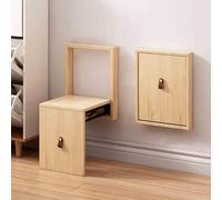 ZGFOZJGC Wall Mounted Folding Shoe Changing StoolSolid Wood Space Saving Wall Seat for Entrance Bathroom BedroomStylish Invisible Design (Wood Color 1)