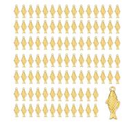 ZGGAZCA 100Pcs Fish Charms Gold Ocean Animal Charms for Jewelry Making Cute Metal Fishing Charm Beads for DIY Crafting Bracelets Necklace Earring Pendants for Women Jewelry