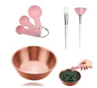 ZGGAZCA 4Pcs Face Mask Mixing Bowl Set Facial Bowls and Masking Tool Kit with Rose Gold Face Mask Mixing Bowl Facial Brush Whisk and Measuring Spoons Esthetician Supplies for Masks and Facials