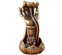 Zghhc 1pc Feng Shui on Buddha Hand Figurine Backflow Incense Burner Waterfall Backflow Incense Holder for Home Office Yoga Aromatherapy
