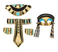 Zghhc 1set Egyptian Queen Princess Cosplay Costume Accessories Half-face Mask Neck Collar Belt Wristbands Halloween Party Cleopatra Costume Props