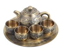 Zghhc 1set Teapot and Cup Set Tea Set Chinese Japanese Retro Dragon Pattern Teapot with 4 Tea Cups Turkish Coffee Pot Gift