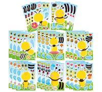 Zghhc 24 Sheets Bee Stickers, Cute Animal Decal Bee Stickers Diy Crafts Stickers for Party Supplies Classroom Rewards Gifts