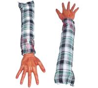 Zghhc 2pcs Fake Severed Hands Halloween Blood Hands Fake Arm Hand Horror Broken Body Parts Scary Prank Props for Halloween Decorations Haunted House Decor