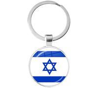 Zghhc 2pcs Israel National Flag Keychain Double-sided Israel Flag Pendant Key Ring Classic 3d Israel Key Chain Keyrings