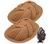 Zghhc 2pcs/set 3d Easter Egg Chocolate Mold Easy-release Easter Baking Molds Cute Sweet Moulds Easter Diy Silicone Egg Chocolate Mold