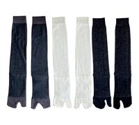 Zghhc 3 Pairs Ultra-thin Split Toe Knee High Socks Women's Cotton Socks Summer Two-toed Stocking Split Toe Tabi Sock