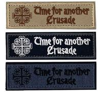 Zghhc 3pcs/set Jerusalem Cross Crusader Jihad Patches Time for Another Crusade Patches Patches Embroidered Hook & Loop