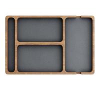 Zghhc 4 Compartment Valet Organiser Tray Wooden Nightstand Organiser Catchall Tray for Phone, Jewelry, Watch, Accessories Desk or Dresser Storage Box Holder