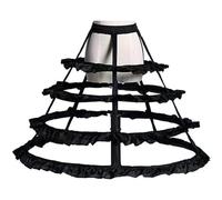 Zghhc 4 Hoop Leaf Lace Women's Fish Bone Petticoat Bridal Wedding Underskirt Lolita Bustle Cage Skirt Pannier for Wedding Bridal