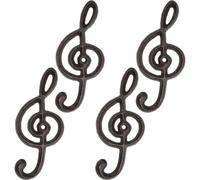Zghhc 4 Pcs Note Wall Hook Musical Note Hanger Vintage Wall Decorative Hook Retro Wall Hanger Cast Iron for Bags Cloths