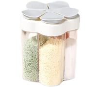 Zghhc 5 in 1 Spice Shaker Plastic Salt and Pepper Shaker, Spice Dispenser 5 Compartment Seasoning Jar, Spice Containers for Cooking Bbq