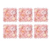 Zghhc 6pcs Artificial Flowers Wall Panel 3d Flower Backdrop Roses Wall Backdrop for Wall Party Wedding Decoration
