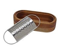 Zghhc Cheese Grater Stainless Steel Cheese Grater with Removable Wood Box Cheese Server Tools for Cheese, Chocolate
