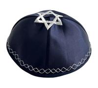 Zghhc Elegant Kippah Caps Jewish Hat Embroidery Star Kippa Caps Comfortable Yarmulke Hat Judaica Kippa Hat Accessory for Adult