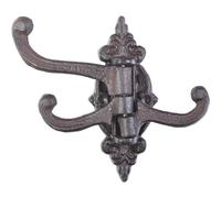 Zghhc Foldable Towel Hook, Cast Iron Swivel Hook Swing Arm Triple Coat Hook with Multi Three Foldable Arms Towel Clothes Hanger