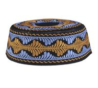 Zghhc Kids Unisex Muslim Prayer Hat, Classic Geometric Cotton/Polyester Beanie, Breathable & Packable, Spring/Summer, Size 50cm (One Size)