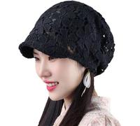 Zghhc Lace Flowers Soft Beanies Cap Women Breathable Cap Bonnet Hat Summer Skullies Beanies Casual Hats Hollow Flower Mesh Cap