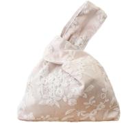 Zghhc Lace Wrist Bag Women Handbag Ancient Style Coin Purse Handbag Casual Knot Pouch for Mobile Phone Cash