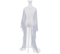 Zghhc Long Wedding Shawl Cloak Veil Cathedral Pearl Veil Bridal Capes Women's Wedding Dress Wraps Shoulder Cape