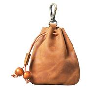 Zghhc Mini Drawstring Bucket Bags Small Coin Purse Pu Leather Change Pouch Multifunctional Handmade Small Bag for Men Women