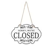 Zghhc Open Closed Signs Wooden Double-sided Door Signs Hanging Business Hours Signs Business Open Signs for Shop Bar