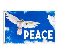 Zghhc Peace Symbol Flag - Vivid Color and Double Stitched - 3 X 5 Ft Large Polyester World Peace Flags for Festival Celebration Party Decoration
