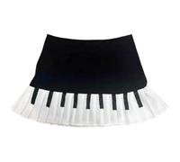 Zghhc Piano Skirt Mini Skirts,High Waist Pleated Skirt, Spring Black White Spliced Short Skirt, Y2k Slim Harajuku Skirt for Women