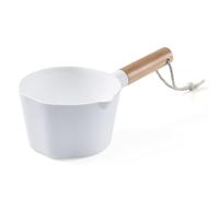 Zghhc Plastic Water Ladle, Bath Ladle Dipper with Wood Handles, Water Scoop Shampoo Ladle Cup Bath Spoon for Kitchen, Bathroom and Garden
