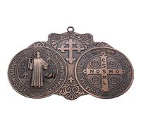 Zghhc St Benedict Medal for Car, Saint Benedict Visor Clip Accessories, Extra Large Metal Saint Pendant Religious Gift for Parent, Family, Friend, Driver