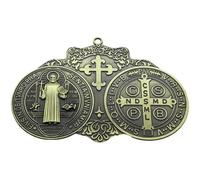 Zghhc St Benedict Medal for Car, Saint Benedict Visor Clip Accessories, Extra Large Metal Saint Pendant Religious Gift for Parent, Family, Friend, Driver