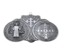 Zghhc St Benedict Medal for Car, Saint Benedict Visor Clip Accessories, Extra Large Metal Saint Pendant Religious Gift for Parent, Family, Friend, Driver