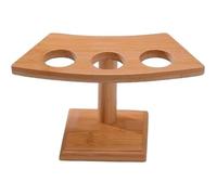 Zghhc Sushi Holder Food Display Stand 3 Holes Bamboo Ice Cream Cone Holder Hand Roll Sushi Display Rack Dessert Rack for Dining