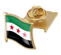 Zghhc Syria Map Flag Souvenir Pin, Syrian Arab Republic Flag Brooch Pins, National Emblem Badges Lapel Pins Country Flag Pin Badge for Hat