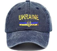Zghhc Ukrainian Baseball Cap Ukraine Hat Vintage Distressed Hats Twill Plain Cowboy Hats Denim Hat for Men Women