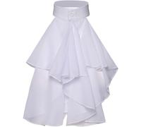 Zghhc Victorian Renaissance Ruffled Neck Collar Jabot False Collar Medieval Costume Detachable Ruffled Neck Collar Necktie for Women