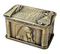 Zghhc Vintage Egypt Pharaoh Metal Relief Jewelry Box Egyptian Gift Storage Case Home Art Craft Decoration Organizer Trinket Chest