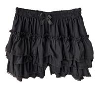 Zghhc Women's Lolita Bloomers Ruffle Lace Pumpkin Pants Layered Bottoms Summer Shorts Sweet Pettipants Under Pants