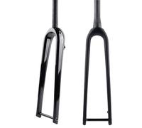 ZGHNASHUN Suspension Forks 700C Gravel Road Bike Full Carbon Fibre Cyclocross Travel Flat Disc Brake With Thru Axle Front Fork Hard Straight Tapered(Straight matt)