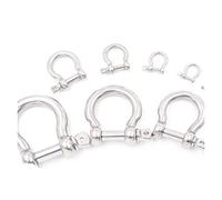 ZGHQHCDRH 1-5pc 304 Stainless Steel Shackle Bow U-Type High-Strength Lifting Ring Buckle Connection Fixed Chain M4 M5 M6 M8 M10 M12(M4(5pcs))